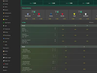 Betting platform Web UI Design design ui ui design ui designer