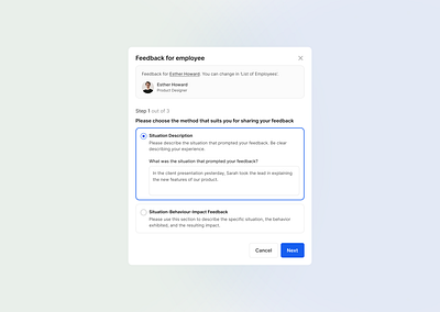 Employee Feedback Form form modal ui ux