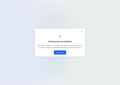 Appreciative Response Modal feedback modal popup ui ux