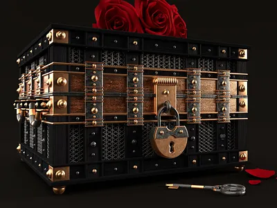 Still Life - ( Chest 2 ) Extras 3d 3d art advertising apparel beauty branding c4d chest cinema 4d design elegant fashion flower graphic illustration logo love retro treasure vintage
