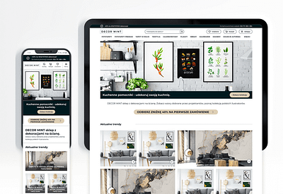 Decor Mint e-commerce redesign decor mint e commerce figma logo mobile design redesign responsive design ui ui design ux ux design wall decor brand