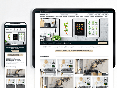 Decor Mint e-commerce redesign decor mint e commerce figma logo mobile design redesign responsive design ui ui design ux ux design wall decor brand