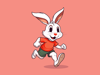 Rabbit Cartoon Character Logo animal branding bunny bunny mascot cartoon cute dynamic bunny esports funny illustration jogging bunny logo mammals mascot mascotdesign pet rabbit running icon running rabbit sporty mascot
