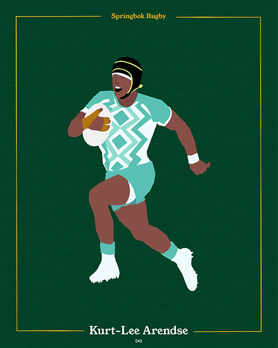 Kurt-Lee Arendse try vs Scotland animation boks branding cartoon characterillustration design drawing graphic design illustration illustrator retro rugby rugby union rugby world cup south africa sport art sport drawing springbok rugby springboks vector