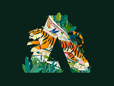 Adobe: Black Friday adobe digital art illustration illustrator jungle playful tiger vector