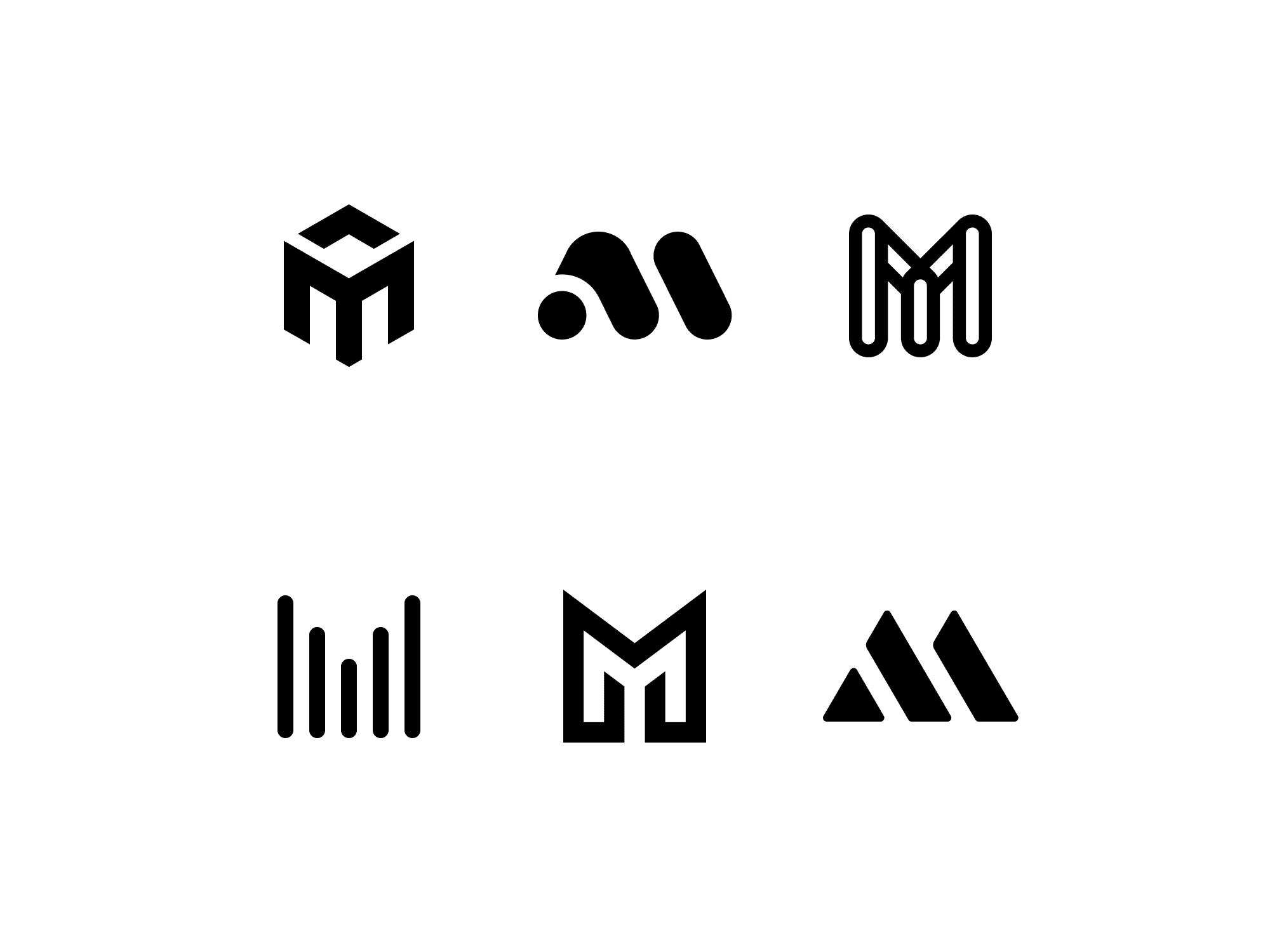 M Logo Concepts brand brand identity branding design graphic graphic design identity logo logo design logotype monogram