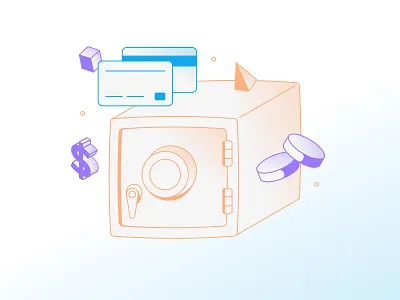 Finance Illustration branding development figma finance gradient illustration money pastel technology vector