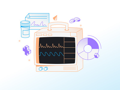 Healthcare Illustration branding design development figma gradient health healthcare hospital illustration medical pastel technology vector