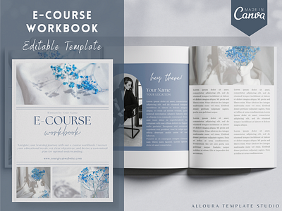 E-Course Workbook Template - Editable with CANVA brochure canva template creative ecourse workbook editable template magazine