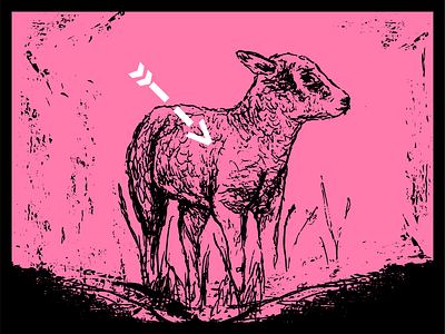 Lost Sheep arrow artwork black and pink dark theme design glyphs grange graphic design illustration illustrator image imge trace noise pain design painting pink said design trace vector white arrow