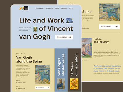 Concept for the Vincent Van Gogh Museum animation art branding graphic design motion graphics museum ui vincent van gogh