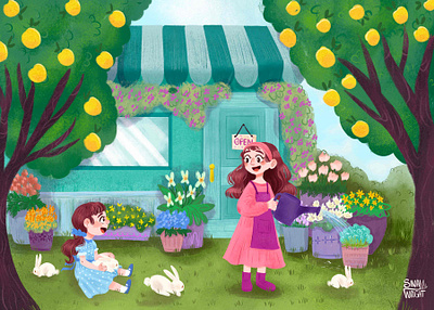 Flower Shop book illustration characterdesign characters childrens book illustration