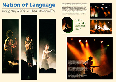 Nation of Language, Live at the Crocodile concerts design graphic design journalism music photography print print design