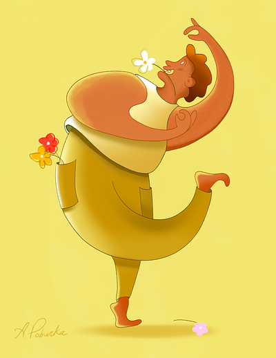 Dancer bright character character design character illustration colorful dancer editorial editorial illustration expressive figure drawing graphic design illustration lifestyle portrait yellow