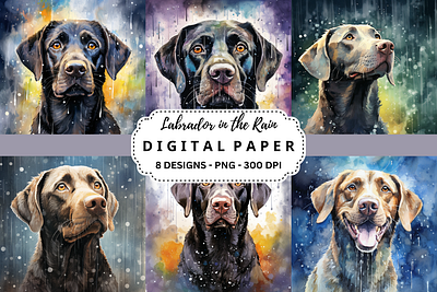 Labrador in the Rain Background backgrounds clipart dogs labrador png for sublimation rain watercolor labrador