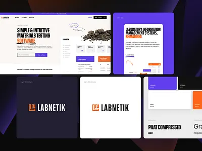 LABNETIK branding clean data design graphic design info system laboratory landing logo orange promo purple science site technology testing ui ux web