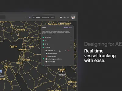 Vessel Tracker Concept dashboard design map marine watch navigation system product design software design ui uiux ux web app website website design