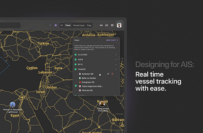 Vessel Tracker Concept dashboard design map marine watch navigation system product design software design ui uiux ux web app website website design