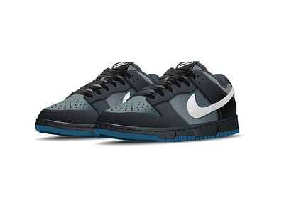 Pair of NIKE Dunk Low - Vector Illustration by Nick Paradise on