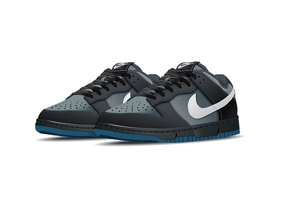 Pair of NIKE Dunk Low - Vector Illustration 2d adobe dunk low illustration illustrator nike sneaker vector