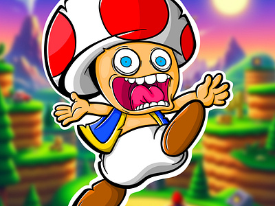 Toad character design drawing games gaming illustration mushroom nintendo sunfyre sunfyretv toad vector video game video games