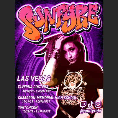 Sunfyre Las Vegas 2023 Show Poster branding concert design graphic design music poster show twitch twitchcon