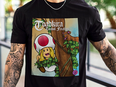 Sunfyre Toadkira "Toadal Fixation" T-Shirt branding clothing design dog drawing merch nintendo shirt sunfyre sunfyretv t shirt toad toadkira tshirt vector