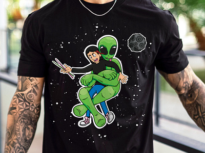 Sunfyre Phillip the Alien T-Shirt alien clothing design drawing drummer drumsticks galaxy illustration merch phillip shirt space sunfyre sunfyretv t shirt tshirt vector