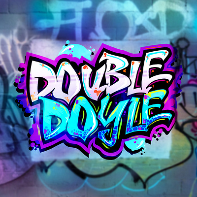 Double Doyle Logo colorful design doubledoyle graffiti graphic design logo splatter streamer streaming twitch vector