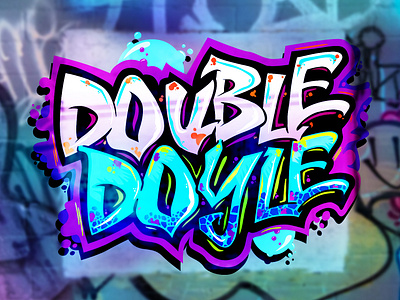 Double Doyle Logo colorful design doubledoyle graffiti graphic design logo splatter streamer streaming twitch vector