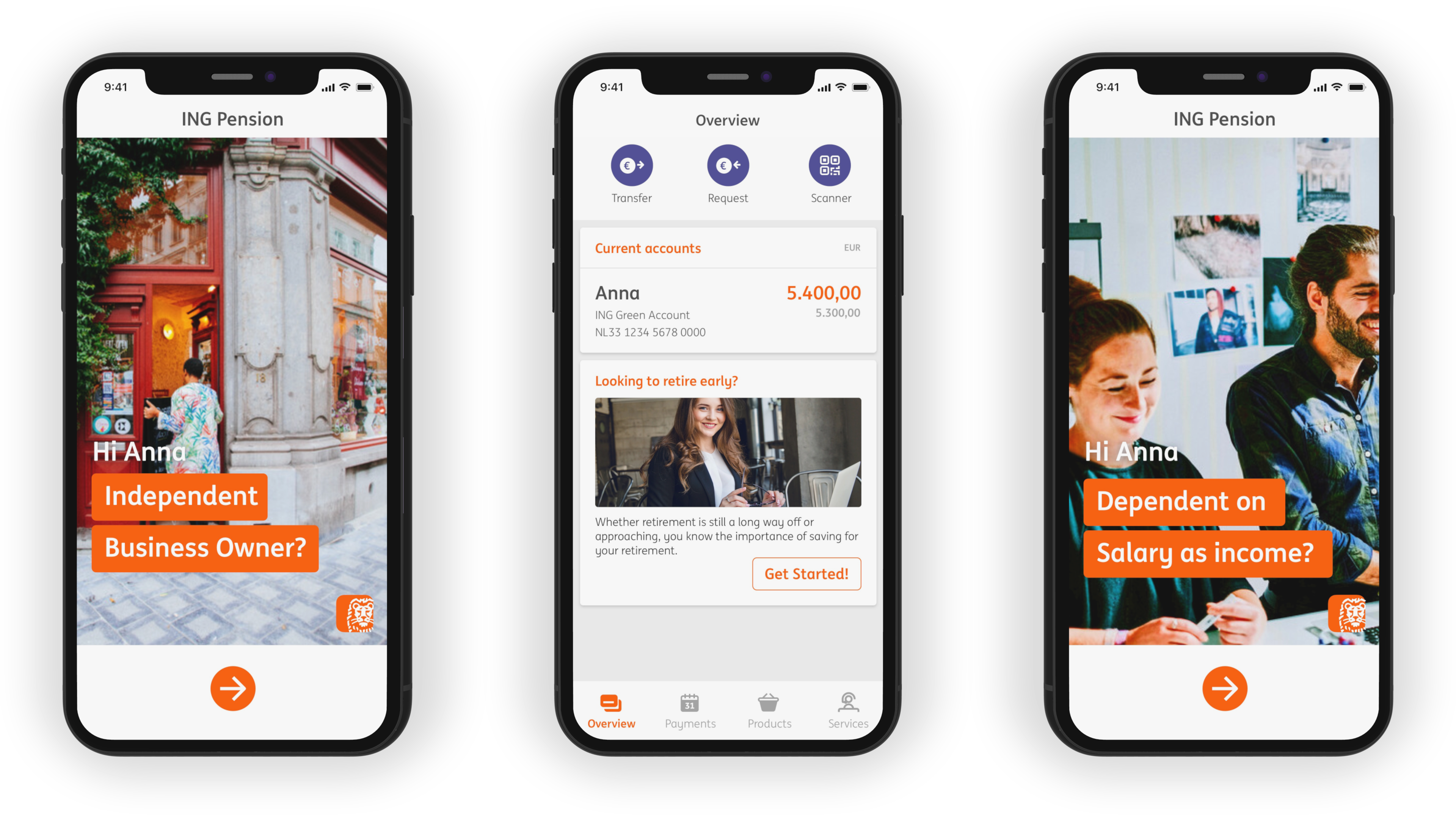 ING Pension - Mobile App ing mobile app pension app ui ux