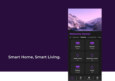 Smart Home App app branding control panel design figma graphic design shatters smart app smart home smart home app ui