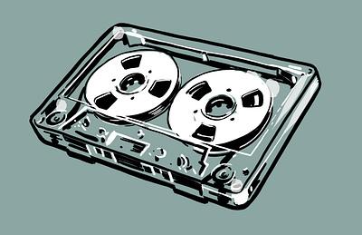 1980s TEAC cassette 1980s bold illustration cassette graphic art illustration poster reels tape teac vintage audio