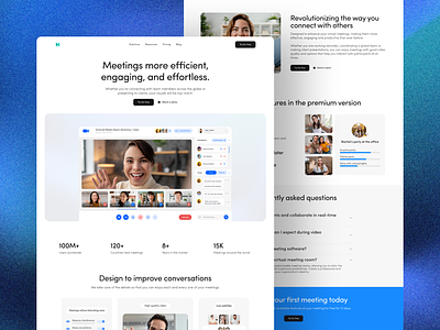 Virtual Call Meeting Website | Video Conference SaaS Website home page landing page meet meeting pagina web saas saas landing page saas website sitio web software website video conference web design website