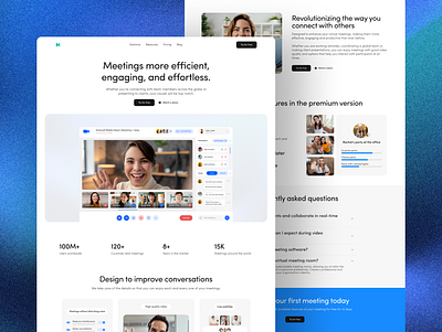 Virtual Call Meeting Website | Video Conference SaaS Website home page landing page meet meeting pagina web saas saas landing page saas website sitio web software website video conference web design website