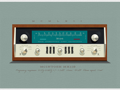 McIntosh MX110 illustration 1960s audiophile graphic art hi fi illustration mcintosh old technology poster stere vintage audio