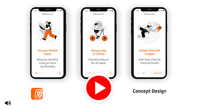 ING Pension | Concept Design after effects animation branding ing mobile app onboarding pension calculator product design prototype ui ux