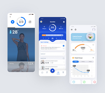 Exercise application application exercise fitness gym interface ui ux workout home