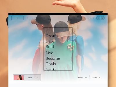 Rizz Fashion hero page design product design ui uiux