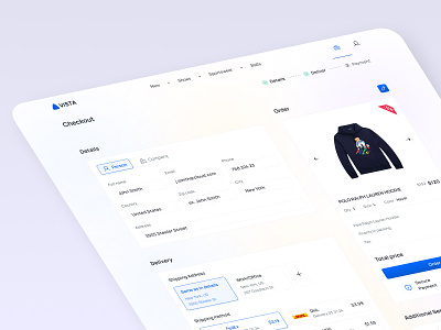 Vista - One Page Checkout cart check out checkout clean design desktop ecommerce minimalist multi step order details payment process shipping shop shopping cart ui ui design ux ux design web design