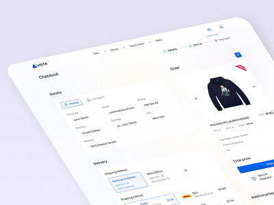 Vista - One Page Checkout cart check out checkout clean design desktop ecommerce minimalist multi step order details payment process shipping shop shopping cart ui ui design ux ux design web design