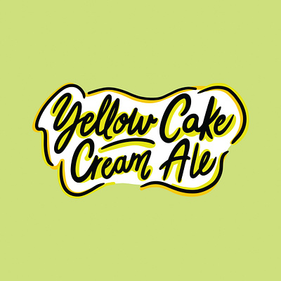 Yellow Cake Cream Ale - Lettering ale beer branding craft beer cream cursive custom lettering design font graphic design hand lettering illustration label lettering logo script sticker type typography vector