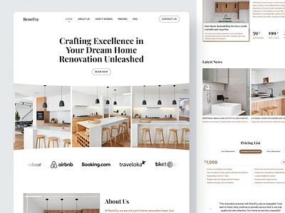 RenoTzy - Home Renovation Landing Page apartment architecture building construction estate home hotel house landing page properties property real real estate real estate agency real estate website renovation residence service web design