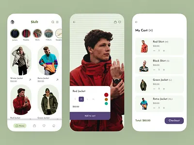 Clothing Store App app app design cart page clothes clothes app clothing clothing store clothing store app design homepage layout minimal mobile app mobile app design my cart shopping shopping app ui ui design user interface