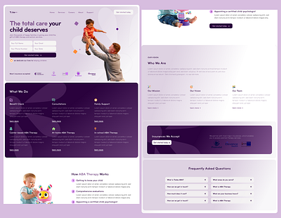 Children Therapy Website - Landing Page design mobile app mobile design product design ui ux