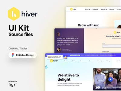 Make Hiver UI your own branding customer support design editable figma free gmail help desk hiver kit mockup redesign team template ui ui kit ui ux user interface website workspace