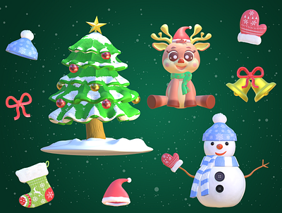 Merry Christmas - 3D Icon 3d 3d icon set merry christmas ui