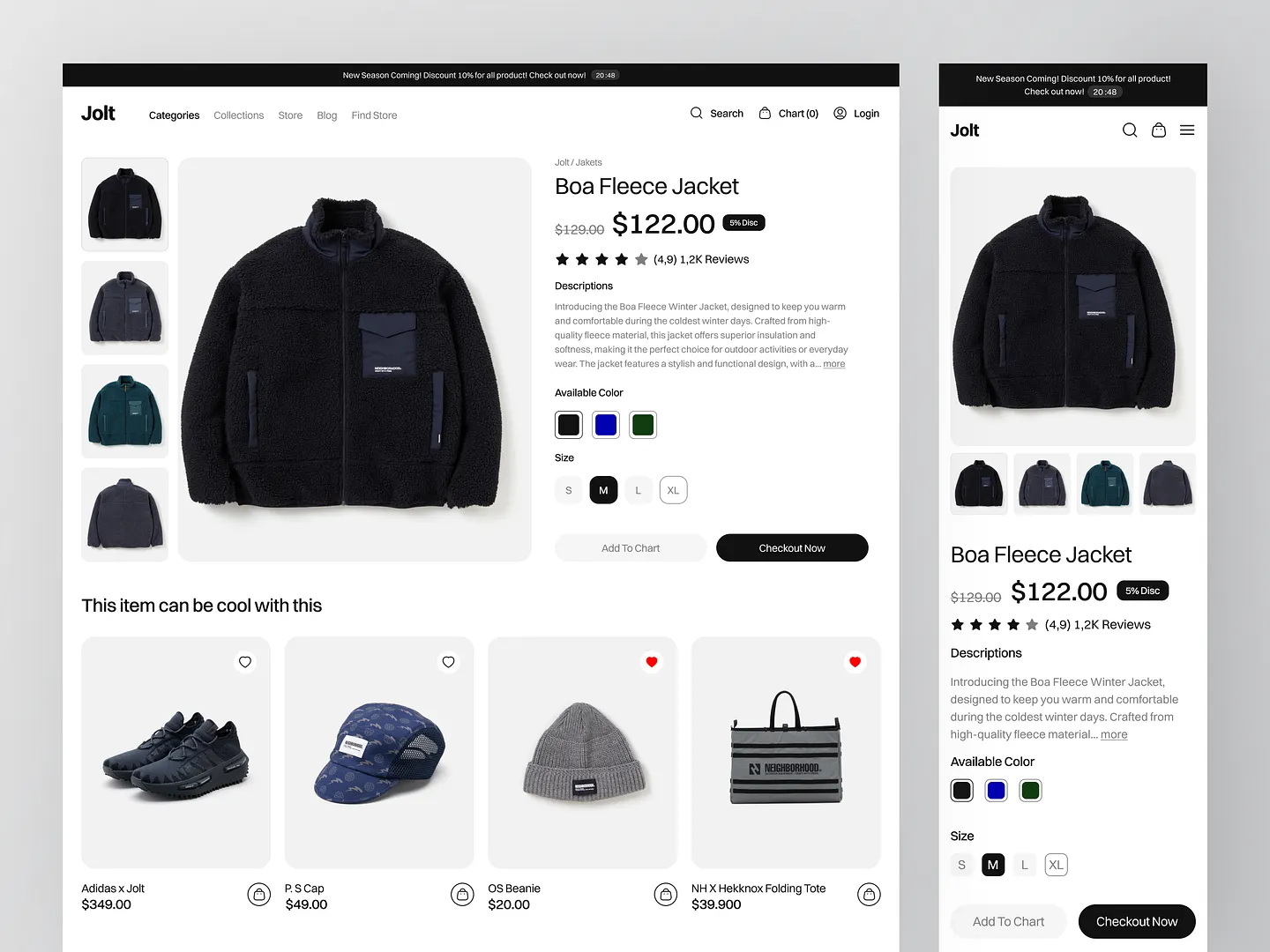 Modern E-Commerce Website Design: Detail Page Showcase