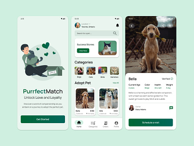 Mobile Pet App adoption app mobile mobile app pet ui ui design ux ux design