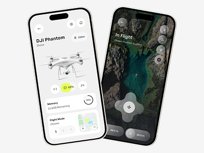 Drone Controller App app ui clean clean ui controller design design app drone drone app drone handling drone monitoring drone shot mobile mobile ui monitoring shot ui uiux ux